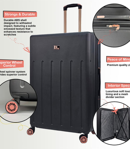 Cramlington Cabin Soft Shell Suitcase in Black