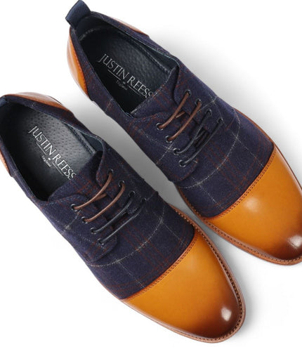 Justin Reess Men's Oxford Brown Leather Brogue Shoes - Ronnie