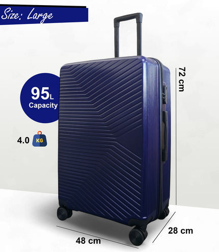 Junee Large Hard Shell Suitcase in Navy Blue