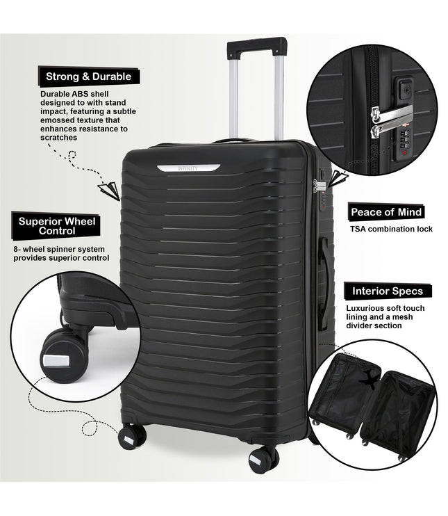 Burnaby Set of 3 Hard Shell Suitcase in Black