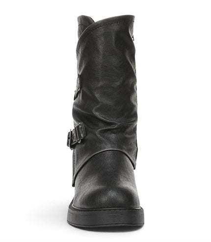 Blowfish Malibu Women's Black Faux Leather Mid-Calf Biker Boots - Venice-2