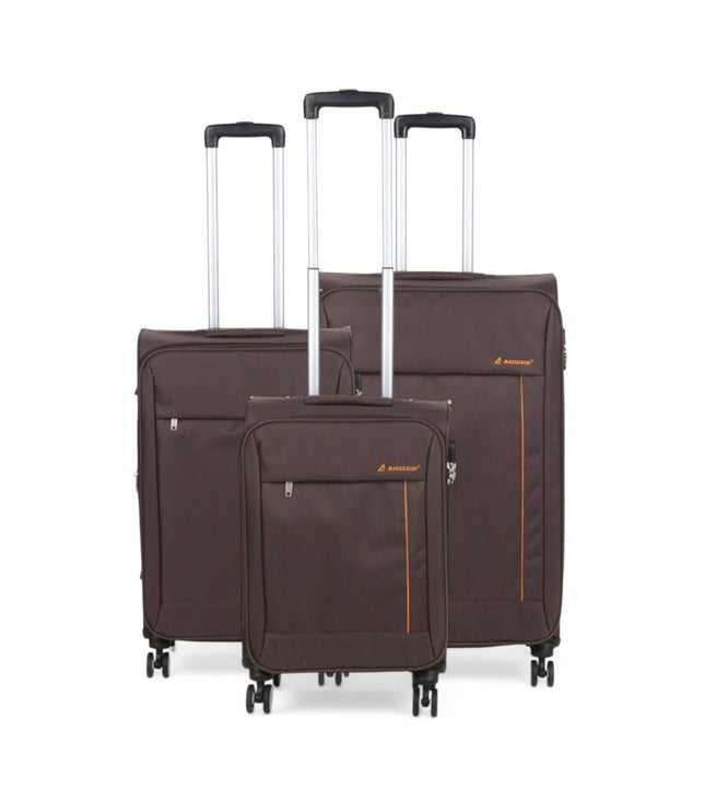 Carrollton Set of 3 Soft Shell Suitcase in Brown