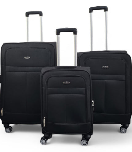 Forbes Set of 3 Soft Shell Suitcase in Black