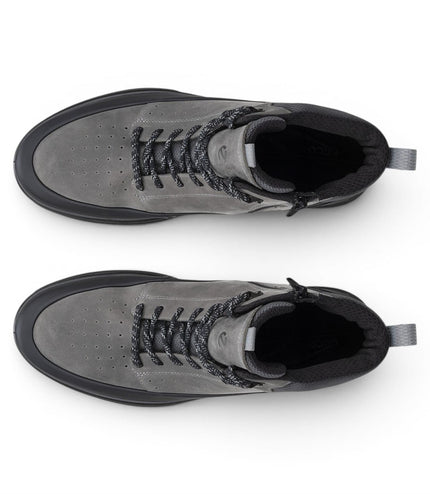 Ecco Men's Waterproof Black Grey Leather Outdoor Walking Boots - Byway 2.0