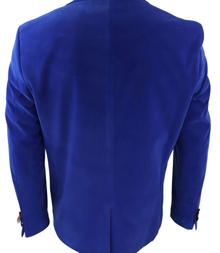 Mens Blue Velvet Dinner Tuxedo Suit Jacket Blazer