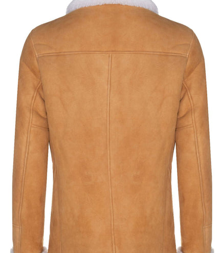 Mens Classic Sheepskin Car Coat-Auburn
