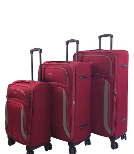 Arundel Set of 3 Soft Shell Suitcase in Burgundy