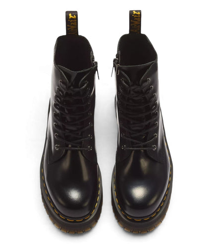 Dr Martens Jadon Black Smooth Leather Platform Boots - 15265001