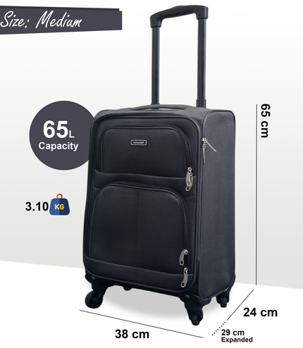 Tahara Medium Soft Shell Suitcase in Grey