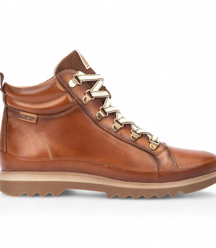 Pikolinos Women's Brandy Brown Leather Ankle Trainers Boots - Vigo