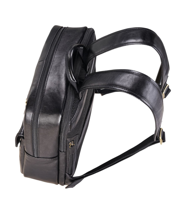 Genuine Leather Black Vintage Laptop Backpack Travel Bag - Cove