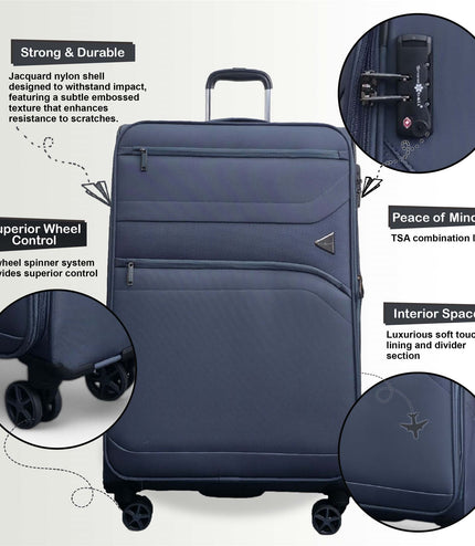 Corby Large Soft Shell Suitcase in Grey