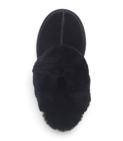 Womens Genuine Sheepskin Fur Mule Winter Slippers