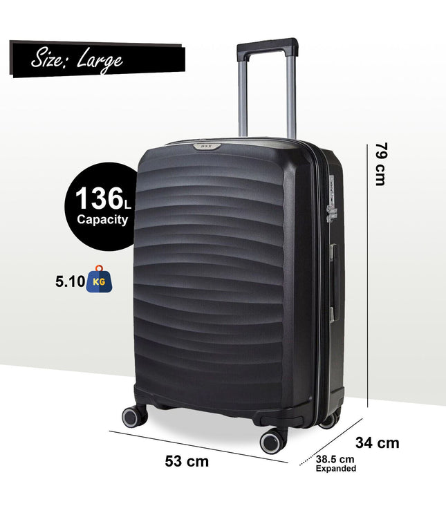Alton Large Hard Shell Suitcase in Black