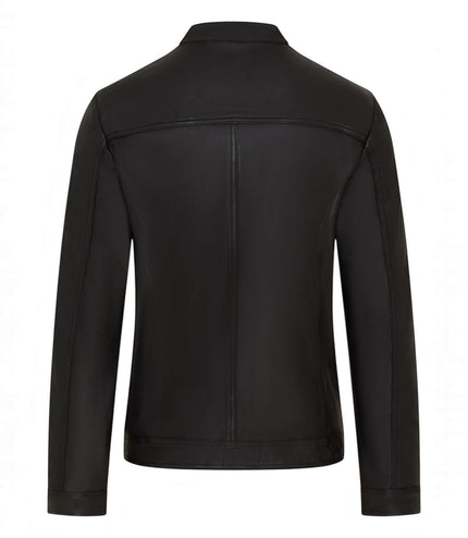 Mens Leather Black Racing Biker Jacket - Legar