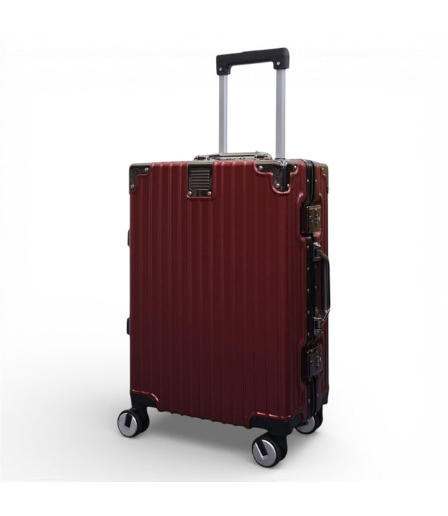 Airdrie Cabin Hard Shell Suitcase in Charcoal Red