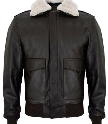 Mens Air Force A2 Cowhide Bomber Jacket-Montreal - Brown