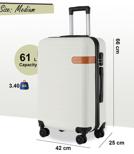 Calgary Medium Hard Shell Suitcase in Cream