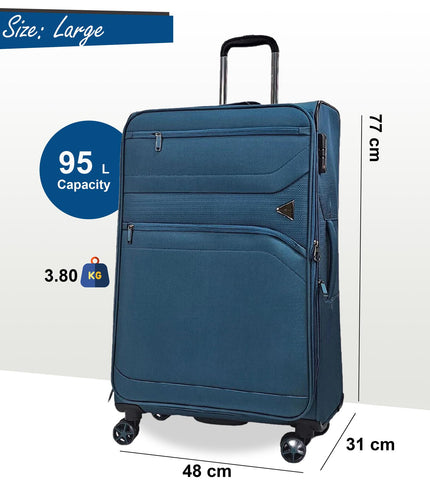 Corby Large Soft Shell Suitcase in Teal