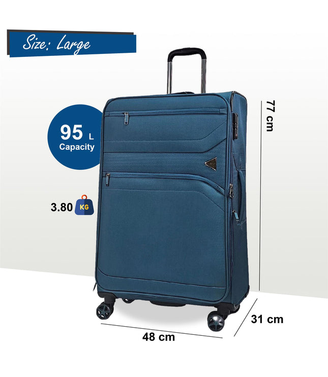 Corby Large Soft Shell Suitcase in Teal