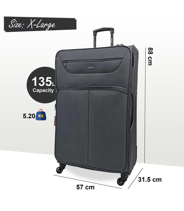 Ashford Extra Large Soft Shell Suitcase in Grey