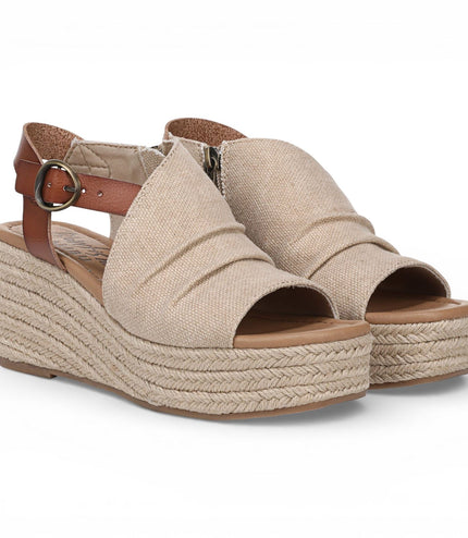 Blowfish Malibu Womens Brown Beige Wedge Slingbacks Heel Sandals - Amira