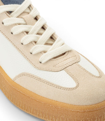 Tamaris Men's Off White Leather Red Stripe Trainer Sneaker Shoes