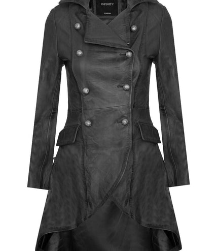Womens Gothic Victorian Coat-Accra - Black