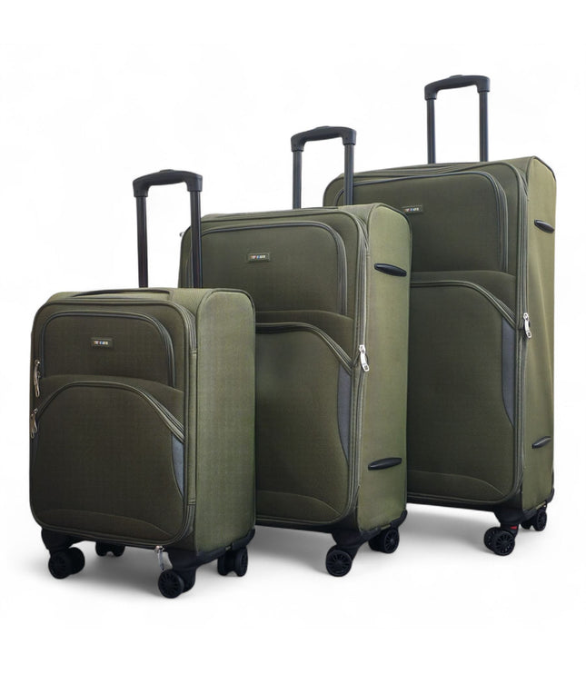 Gosford Set of 3 Soft Shell Suitcase in Green