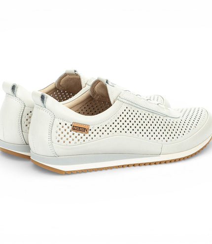 Pikolinos Men's White Leather Elastic Slip-on Sneaker Trainers Shoes - Liverpool