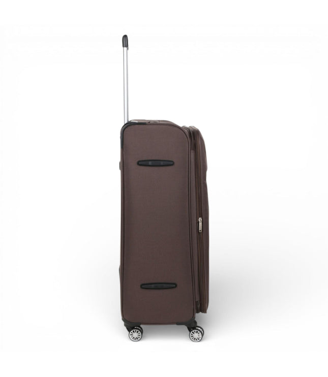 Carrollton Large Soft Shell Suitcase in Brown