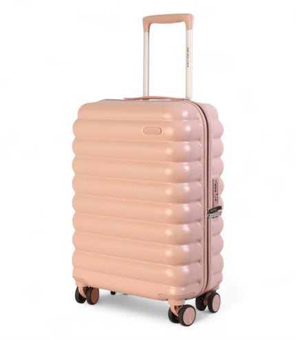 Hard Shell Cabin 37 x 22 x 55 cm Pink TSA Secure Luggage Suitcase Suitable for Easyjet, Ryanair