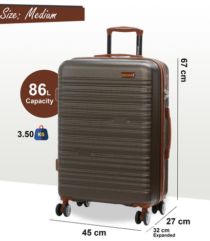 Armidale Medium Hard Shell Suitcase in Coffee