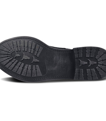 Windsorsmith Mens Black Leather Casual Chukka Ankle Desert Boots - Sebastien
