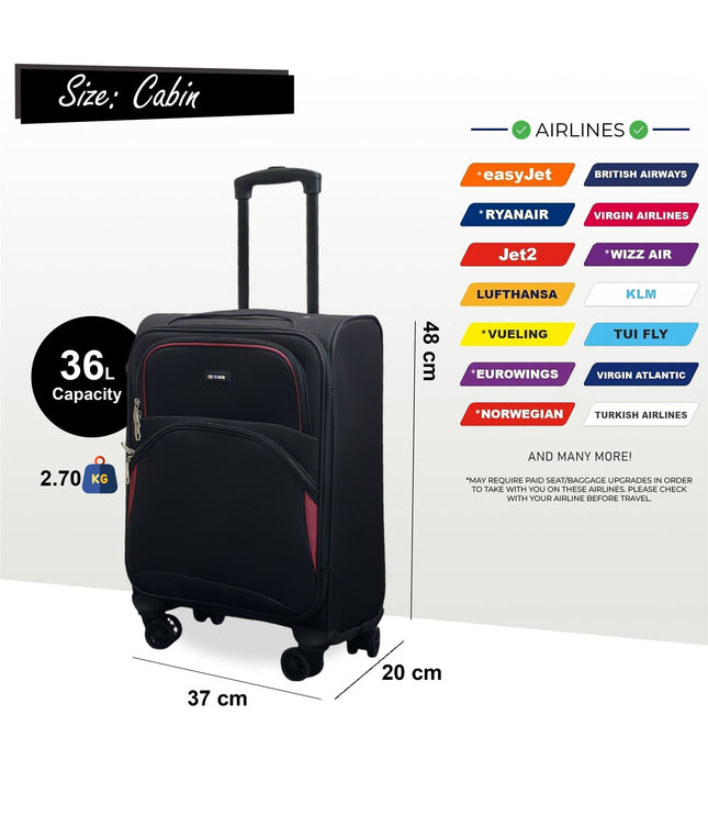 Gosford Cabin Soft Shell Suitcase in Black
