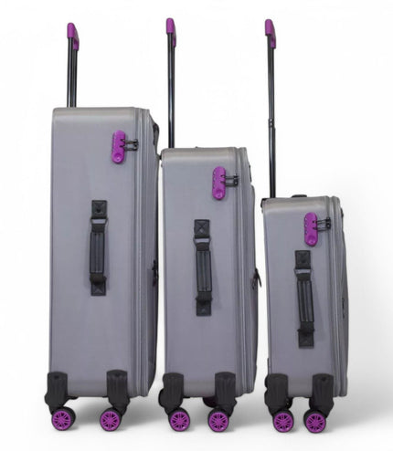 Handa Set of 3 Soft Shell Suitcase in Grey