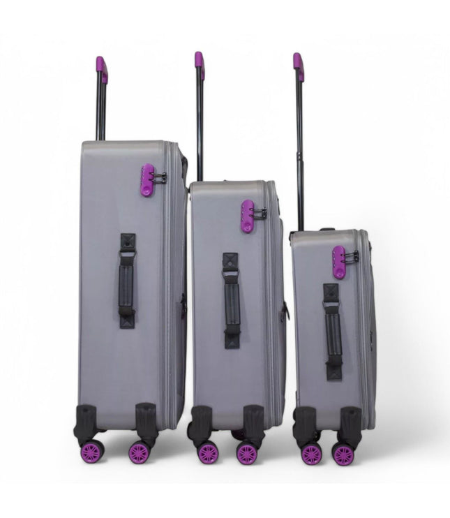 Handa Set of 3 Soft Shell Suitcase in Grey