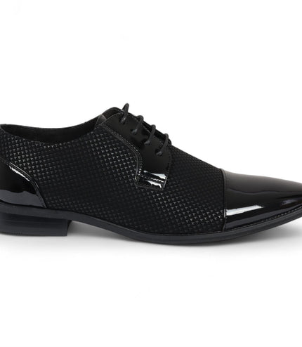 Men's Black Leather Oxford Formal Derby Shoes