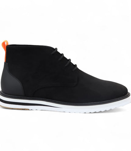 Men's Black Suede Lace-Up Ankle Desert Boots