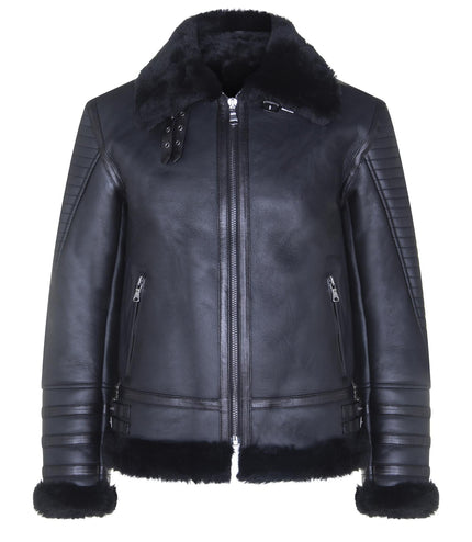 Mens Retro Sheepskin Bomber Jacket-Asheville