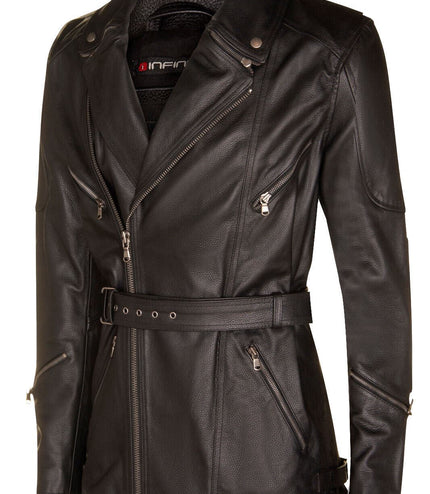 Mens Cross Zip CE Armour Biker Jacket - Budapest - Black
