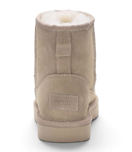 Women’s Sand Brown Genuine Sheepskin Real Fur Winter Ankle Boots - Frost