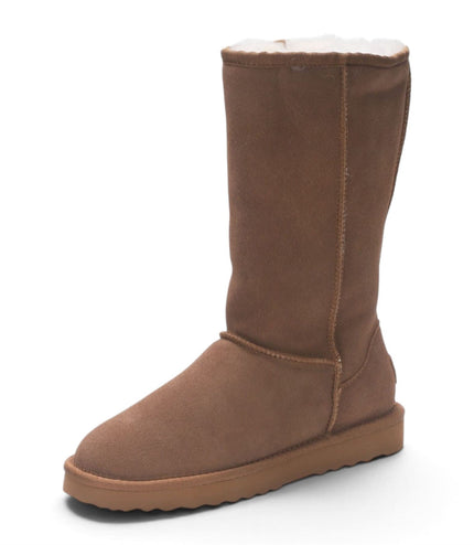Women’s Chestnut Genuine Sheepskin Fur-Lined Winter Mid-Calf Boots