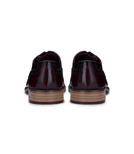 Mens Classic Oxford Maroon Leather Gatsby Brogue Shoes