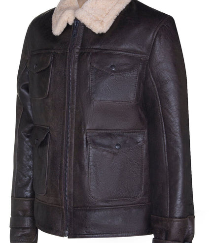 Mens Sheepskin Classic Safari Jacket-Arezzo