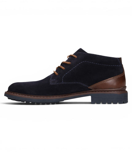 Bugatti Mens Navy Blue Suede Leather Lace-up Desert Ankle Boots - Lota