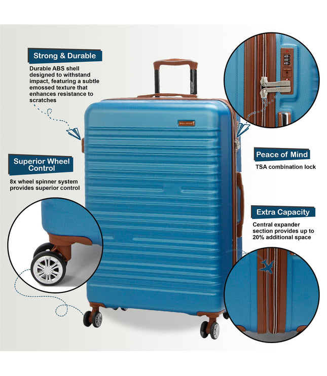 Armidale Set of 3 Hard Shell Suitcase in Blue