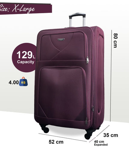 Nagoya X-Large Soft Shell Suitcase in Purple