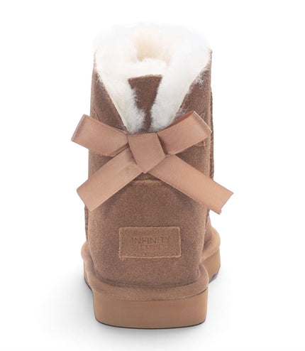 Women's Chestnut Tan Genuine Sheepskin Real Fur Winter Ankle Boots - Eclipse