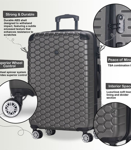 Noda Medium Hard Shell Suitcase in Charcoal